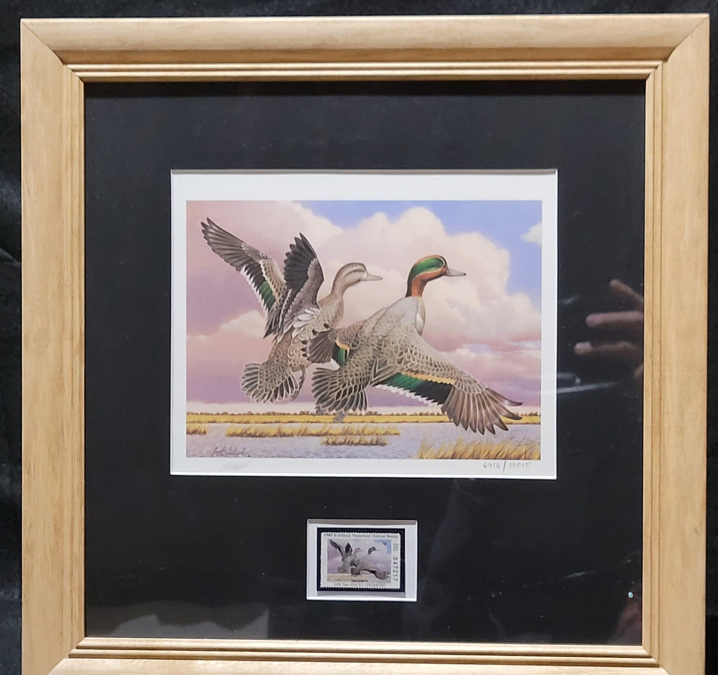Vintage Limited Edition Duck Stamp and Signed Print. First Kansas Duck Stamp (KS1) circa 1987.