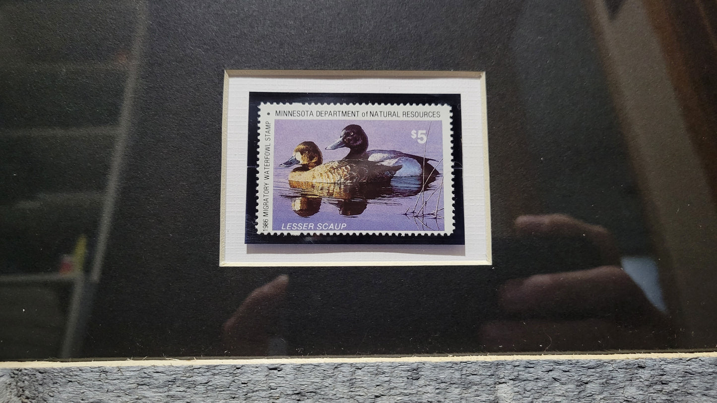 Vintage Limited Edition Duck Stamp and Signed Print. Tenth Minnesota (1986) or Fourteenth Minnesota (1990).