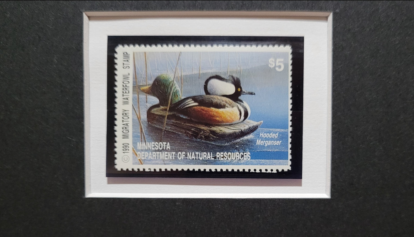 Vintage Limited Edition Duck Stamp, Signed and Matted Duck Print. Minnesota #14 Circa 1990.