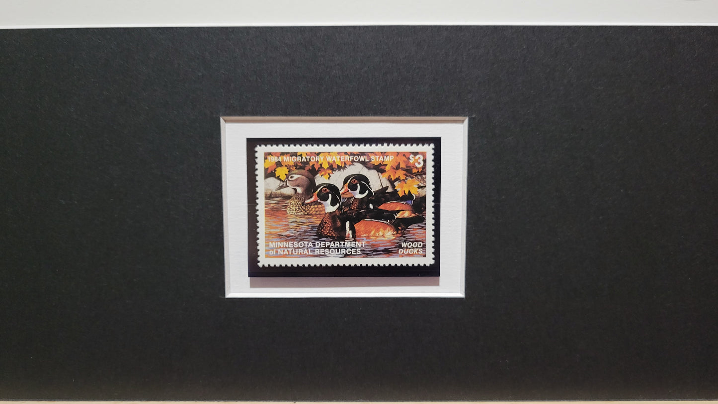 Vintage Limited Edition Duck Stamp, Signed and Matted Duck Print. Minnesota #8 Circa 1984.