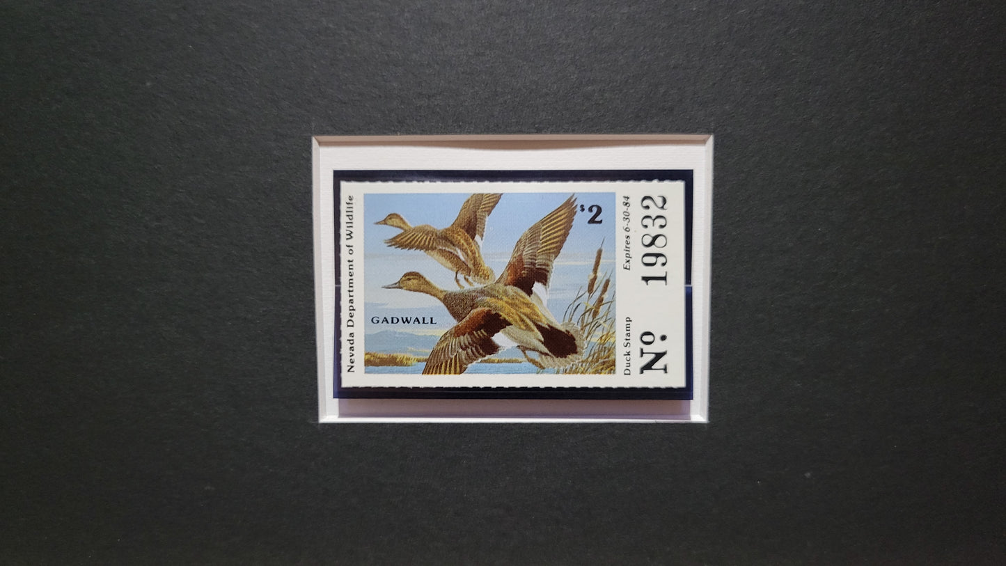 Vintage Limited Edition Duck Stamp, Signed and Matted Duck Print. Nevada #5 Circa 1983.