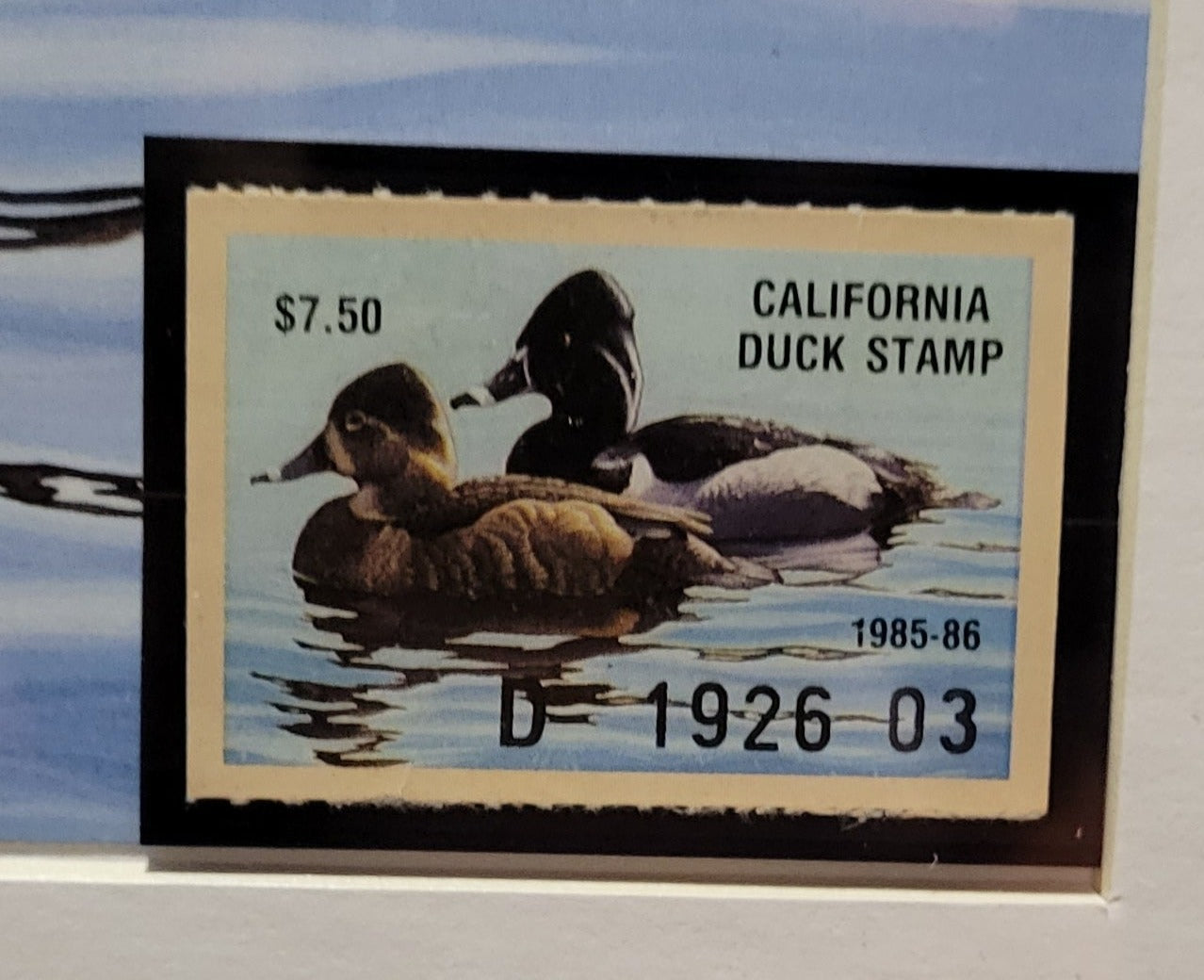 CA 15. Vintage Print and Stamp circa 1985.