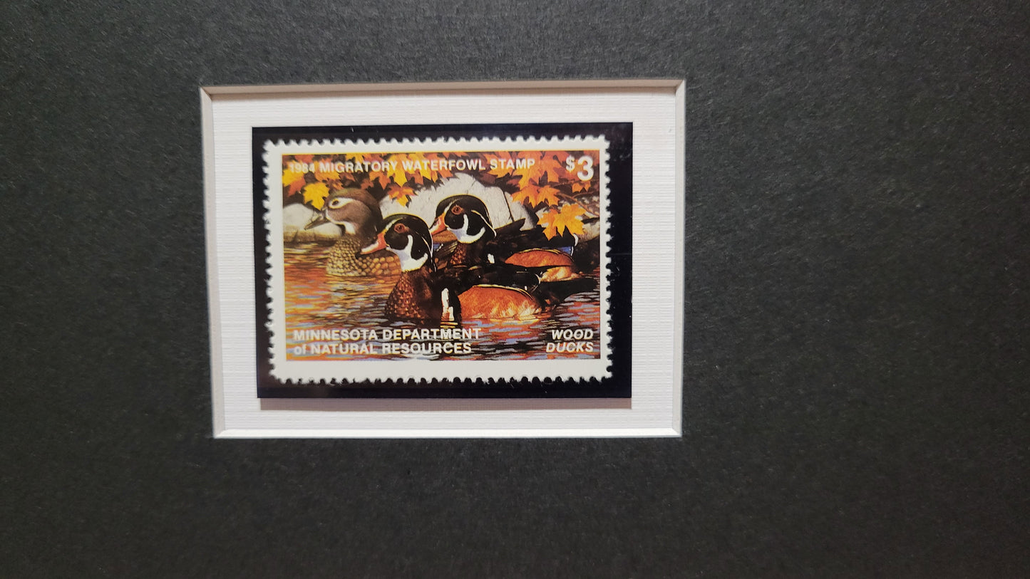 Vintage Limited Edition Duck Stamp, Signed and Matted Duck Print. Minnesota #8 Circa 1984.