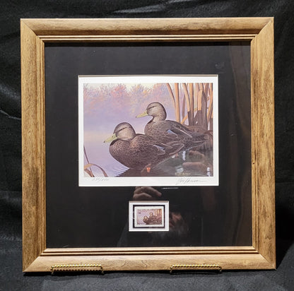 Vintage Limited Edition Duck Stamp and Signed Print. Ninth Ohio Duck Stamp (OH9) circa 1990.